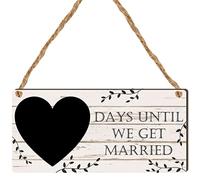Tableau noir avec compte à rebours pour mariage : un beau cadeau de fiançailles pour le fiancé, Mr. & Mrs. Bride-To-Be - Days Until We Get Married, compte à rebours de mariage (bois MDF, effet bois