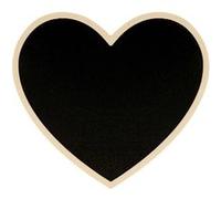 Tableau noir coeur avec bordure bois 15 x 13,5 x 0,5 cm Noir G