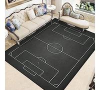 Tableau Noir De Craie De Terrain De Football Imprimé 3D Super Doux Flanelle Tapis Antidérapant Salon Chambre Tapis Fille Chambre 80 X 160 Cm / 31,5 X 62,9 Pouces - Polyester Doux Au Toucher Facile À