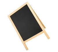Tableau Noir de Table Double Face avec Support, Cadre en Bois Foncé | Affichage de Menu, Écriture Effaçable, Stabilité sur Bureau, pour Notes, Étiquettes de Plantes et Usage Jardin