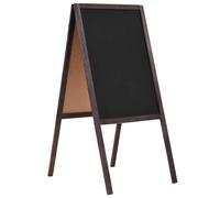 Tableau Noir Double Face Bois de Cèdre Autoportant Message Tableau Mémo vidaXL