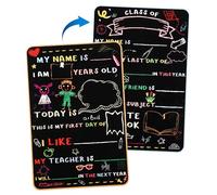 Tableau Noir du Premier Jour D'école, 30 x 20 cm, Panneau Bois Double Face pour Premier Jour D'école et le Dernier jour D'école pour Enfants Fournitures Rentrée Scolaire pour Préscolaires