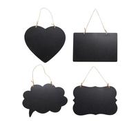 Tableau noir en à double face forme créative lot de 4 | S’écrit à la craie ordinaire, s’efface facilement, pour fêtes d’anniversaire, pour réaliser des panneaux