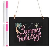 Tableau Noir En Bois Mini, Tableau Ardoise EffaçAble Et Cadre De Suspension Tableau D'Affichage Pour MéMo Home Office Restaurant Wedding Birthday Party Avec 2 Stylos
