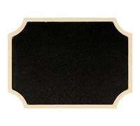 Tableau noir étiquette avec bordure bois 15 x 11 x 0,5 cm Noir G