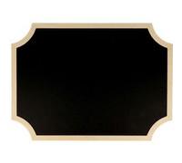 Tableau noir étiquette avec bordure bois 30 x 22 x 0,5 cm Noir G