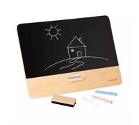 JANOD - Tableau Noir À Poser - Incluses 3 Craies + 1 Brosse - Facile à Installer et Ranger - Jouet en Bois FSC - Tableau Enfant - Dès 3 Ans, J09636