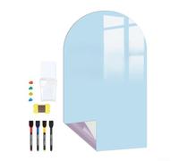 Tableau noir magnétique, autocollant mural magnétique pour enfants, inscriptible et autocollant magnétique pour salle de jeux avec craie et chiffon de nettoyage, éducatif et créatif (bleu)