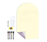 Tableau noir magnétique, autocollant mural magnétique pour enfants, inscriptible et autocollant magnétique pour salle de jeux avec craie et chiffon de nettoyage, éducatif et créatif (jaune)