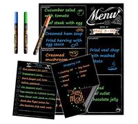Tableau noir magnétique effaçable à sec JJPRO pour réfrigérateur, planificateur de repas hebdomadaire, avec liste de courses et bloc-notes, en noir, style minimaliste, en nano-coaté