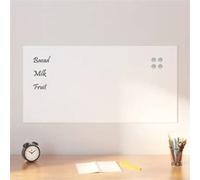 vidaXL Tableau noir magnétique mural Blanc 100x50 cm Verre trempé, tableau noir en verre, tableau magnétique pour mur, tableau d'écriture