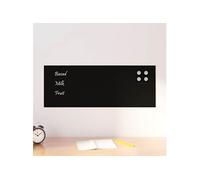Tableau noir magnétique mural Noir 80x30 cm Verre trempé