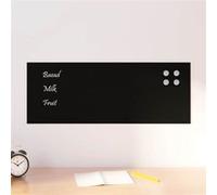 Tableau noir magnétique mural Noir 80x30 cm Verre trempé noir G