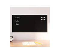 Tableau noir magnétique mural Noir 80x40 cm Verre trempé