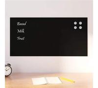 Tableau noir magnétique mural Noir 80x40 cm Verre trempé noir G