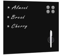 vidaXL Tableau noir magnétique mural – Verre 40×40 cm, effaçable, montage inclus