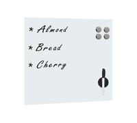 Tableau Noir Magnétique Mural Tableau d'Ecriture Panneau Effaçable Ecole Bureau Maison Matériel de Montage Inclus Blanc Verre 60x60 cm
