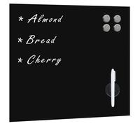 Tableau noir magnétique mural - vidaXL - Verre trempé - 60x60 cm - Épaisseur 4 mm - Facile à monter