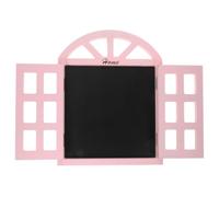 Tableau Noir Mural en Bois Rose au Style Fenêtre Rétro Décoratif | Surface Réutilisable pour Menus et Notices, Format Compact, Look Délicat, pour Boutique et Décoration Murale