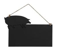 Tableau noir mural en forme de cochon, écriture à la craie, charcutier, traiteur, restaurateur, afficher le menu du jour, les prix des produits.