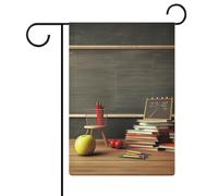 Tableau noir pour enseignant - 30,5 x 45,7 cm - Drapeau extérieur double face - Drapeau de cour d'été - Drapeau floral de bienvenue - Drapeaux de jardin saisonniers - Décorations de vacances