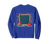 Tableau Noir « This is My Second Grade Era School Supplies » Sweatshirt, Unisexe pour Adultes, Bleu Royal, S
