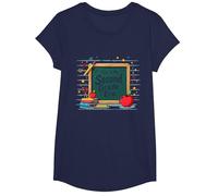 Tableau Noir « This is My Second Grade Era School Supplies » T-Shirt, Fille, Bleu Marine, S