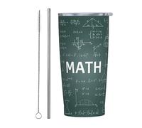 Tableau noir Toile de fond Équations mathématiques Géométrie Axe Art Gobelet avec couvercle et paille Gobelet isolé sous vide en acier inoxydable de 20 oz Tasses à café réutilisables Tasse de voyage