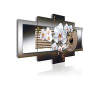 Tableau Orchid and zen garden brown-Taille L 200 x H 100 cm Imprimé