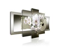 Tableau Orchid and zen garden in grey-Taille L 200 x H 100 cm