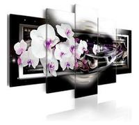 Tableau Orchids on a black background-Taille L 100 x H 50 cm
