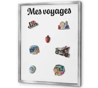 Tableau Organisateur Mural 60x80 cm | Cadre Argenté | Mes Voyages
