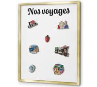 Tableau Organisateur Mural 60x80 cm | Cadre Doré | Nos Voyages