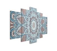 Tableau Oriental Circle (5 Parts) Wide-Taille L 100 x H 50 cm