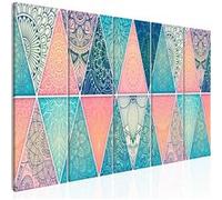Tableau Oriental Triangles (5 Parts) Narrow-Taille L 200 x H 80 cm Imprimé G