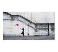 Tableau Panorama Graffiti Banksy Fille avec Ballon Rouge 70x40 cm - Imprimée sur Toile - Tableau Toile Banksy