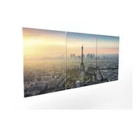 Tableau Panorama Paris Panoramique 3 Pièces 210x100 cm - Imprimée sur Toile - Tableau Decoration Murale XXL