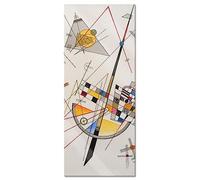 Tableau panoramique en verre véritable Wassily Kandinsky - Tension délicate - 100 x 40 cm - Avec suspension et entretoises