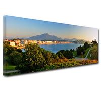 Tableau panoramique imprimée Saint Jean DE Luz - Impression Photo Paysage sur Toile décoration Murale - Déco Maison, Cuisine, Salon, Chambre Adulte - 150x60 cm