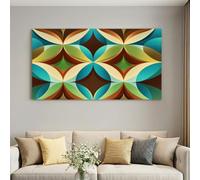 Tableau Panoramique Vagues et Courbes d'Art 120 x 60 cm Multicolore | Poster Toile Design Sans Cadre, Affiche Murale Dynamique pour Espace de Travail et Salon, Impression HD Haute Fidélité