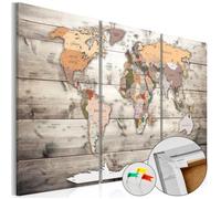 Tableau - PARIS PRIX - Carte du Monde - 80 x 120 cm - Bois & Liège - Multicolore