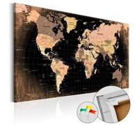 Tableau - PARIS PRIX - Carte du Monde - 80 x 120 cm - Multicolore - Bois & Liège