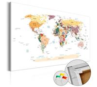 Tableau - PARIS PRIX - Carte du Monde - 80 x 120 cm - Multicolore - Bois & Liège