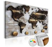 Tableau - PARIS PRIX - Carte du Monde - 80 x 120 cm - Multicolore - Bois & Liège