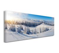 Tableau paysage, decoration murale salon moderne, image sur toile, Tableau deco photo MONTAGNE DES CARPATES 120x50 cm