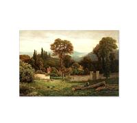 Tableau Paysage Vintage-Tableau Paysage Provence-Poster Vintage Paysage-Figures dans un paysage d'été-Paysage été Art Mural-Paysage été Art Mural-Décoration Murale 60x90cm(24x35in) Sans cadre