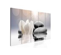 Tableau Pebbles in Water (5 Parts) Narrow-Taille L 225 x H 90 cm