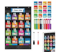 Tableau pédagogique vibrant, système d'organisation de travaux multi-fentes, accès facile avec cartes d'étiquettes, solution d'affichage de gestion de classe, tableau d'étude avec style amusant, table