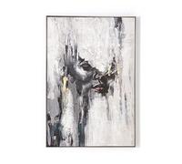 Tableau Pegane Tableau peinture à l'huile sur toile avec cadre en bois noir - Longueur 80 x Profondeur 3.5 x Hauteur 120 cm - -