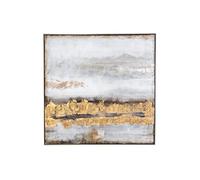 Tableau peinture à l'huile sur toile,peinte à la main avec cadre en bois argenté - Longueur 100 x Profondeur 4 x Hauteur 100 cm